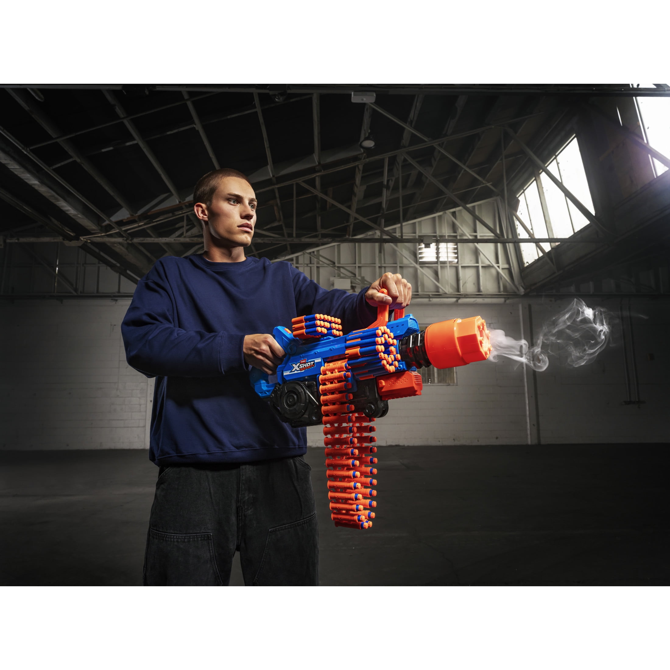 XSHOT Insanity Smoking Barrel Blaster avec 72 fléchettes à technologie Air Pocket de ZURU, Dart Blaster avec mécanisme de fumigation, jouet d'extérieur pour garçons et filles, adolescents et adultes â XSHOT Insanity Smoking Barrel Blaster de ZURU