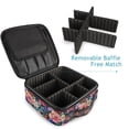 thumbnail image 4 of FORMRS Travel Makeup Bag Large Capacity Train Case Cosmetic Organizer with Adjustable Dividers, Vibrant Pink Floral Pattern, 4 of 8