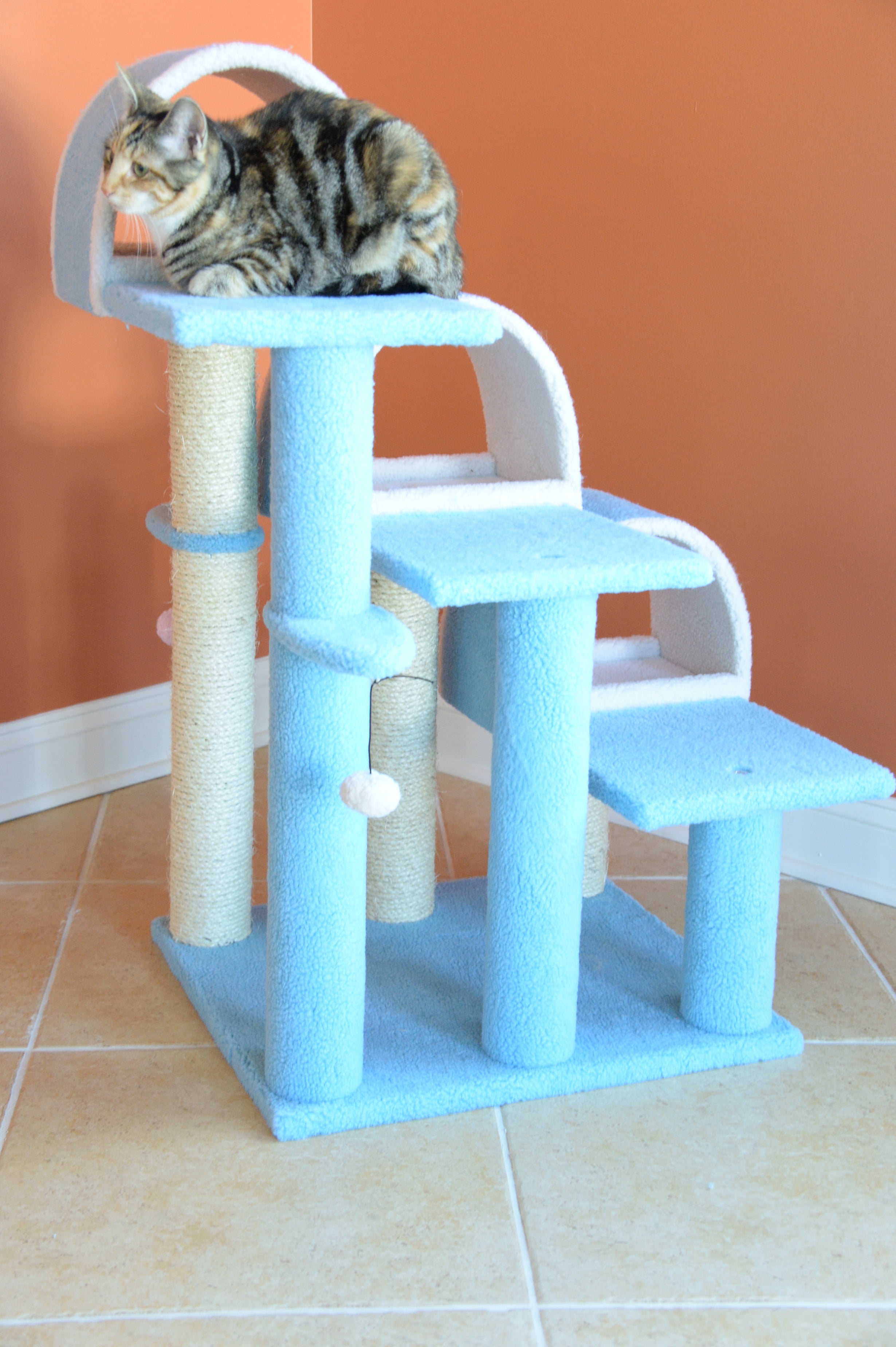 Armarkat Classic Real Wood Cat Tree Model B3803, 38 inch Sky Blue