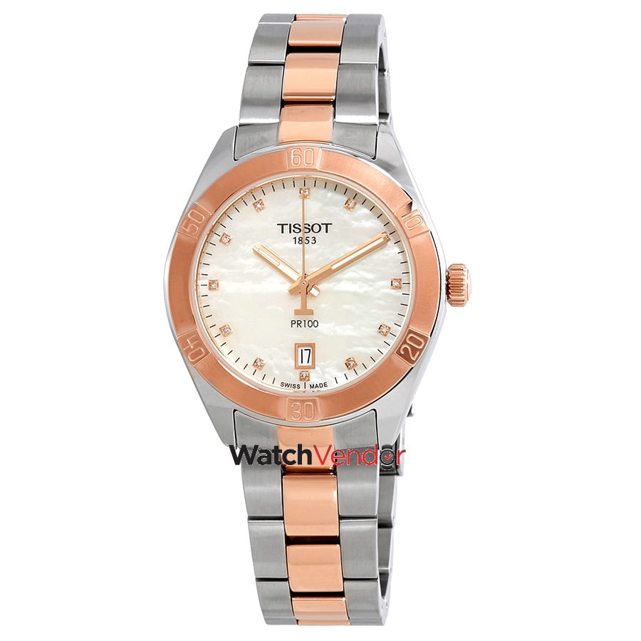 Tissot PR100 Diamond White Mother of Pearl Dial Ladies Watch T101.910