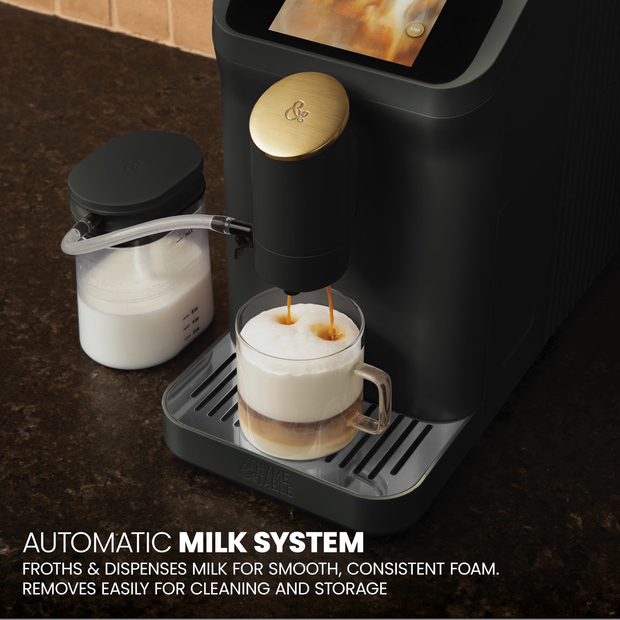 Thyme & Table Fully Automatic Espresso Machine, Slate Grey