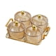 thumbnail image 5 of Plato divisor de postres, tarro para galletas, bandeja para condimentos, recipiente para almacenar bocadillos de frutas Ámbar 4 Cuencos, 5 of 9