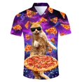thumbnail image 2 of Camisa hawaiana de playa para hombre, con estampado 3D de animales, divertida camiseta informal de manga corta con botones, para vacaciones, ropa de calle, 2 of 5