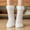 B Pink, variant on 1 Pair Thick Slipper Socks for Women Padded Floor Socks Lambswool Lined Slipper Socks Winter Warm Fuzzy Indoor Christmas Gifts Socks M01