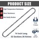 thumbnail image 2 of Pack 35cm Chainsaw Chain 3/8"LP 1.3mm 52 Drive Links, Low Kickback Chain Compatible with Stihl, Dolmar, Husqvarna, Einhell, Bosch, Makita, 2 of 5