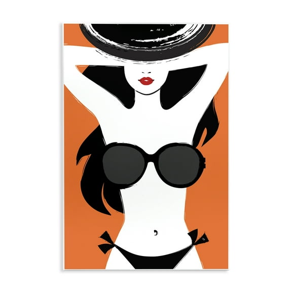 Stupell Industries Summer Vibes Girl Coastal Painting Unframed Art Print Wall Art, 10 x 15