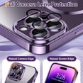 thumbnail image 4 of Dteck Magnetic Clear Case for iPhone 15 Pro, Compatible with MagSafe, Full Camera Lens Protection Luxury Plating Slim Soft TPU Shockproof Protective Cover for iPhone 15 Pro,Purple, 4 of 5