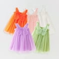 thumbnail image 2 of XFHLMJFF Girls Dress Toddler Sleeveless Solid Color Butterfly Tulle Suspenders Dance Party Princess Frocks Trendy Sundress, 2 of 4