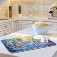 thumbnail image 6 of Dish Drying Mat Art Flower Painting Absorbent Dry Mats for Dishes Draining Pad for Kitchen Countertop 16" x 18", 6 of 7