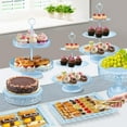 thumbnail image 3 of Blue Cake Stand Dessert Table Display Set, Metal Tiered Cupcake Holder Fruits Snack Donut Plate Serving Tower Tray Platter With Tong, Cake Knife and Server Set For Wedding Birthday Party Decor 11PCS, 3 of 13
