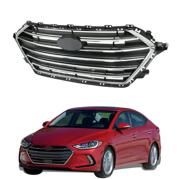 Grill Inserts Front Bumper Grille Fits for Hyundai Elantra Sedan 4-Door 2017-2018