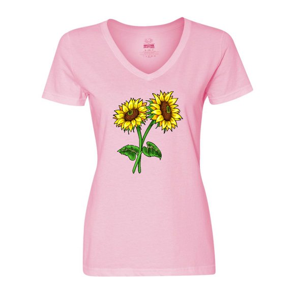 Inktastic Pair of Sunflowers Women's V-Neck T-Shirt