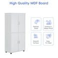 thumbnail image 6 of GVN Bathroom Storage Cabinet, Bathroom Floor Cabinet,Tall and Wide Bathroom Floor Storage Cabinet with 4 Doors, Adjustable Shelves, White, 6 of 8