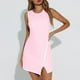 thumbnail image 4 of Vestido informal de verano sin mangas para mujer en color liso: prenda holgada para dormir/vestido de tenis, tirantes ajustables, tejido transpirable, tallas S-XXL, 4 of 8