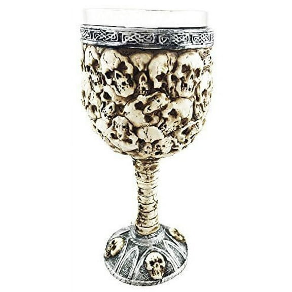 Ossuary Skull Heaps Death Piled Skeletons Ghost Demons Wine Drink Goblet Chalice