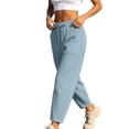 thumbnail image 5 of Vhkiploz Plus Size Wide Leg Pants for Women's Drawstring High Stretchy Waist Joggers Solid Hiking Running Vacation Trousers, 5 of 8