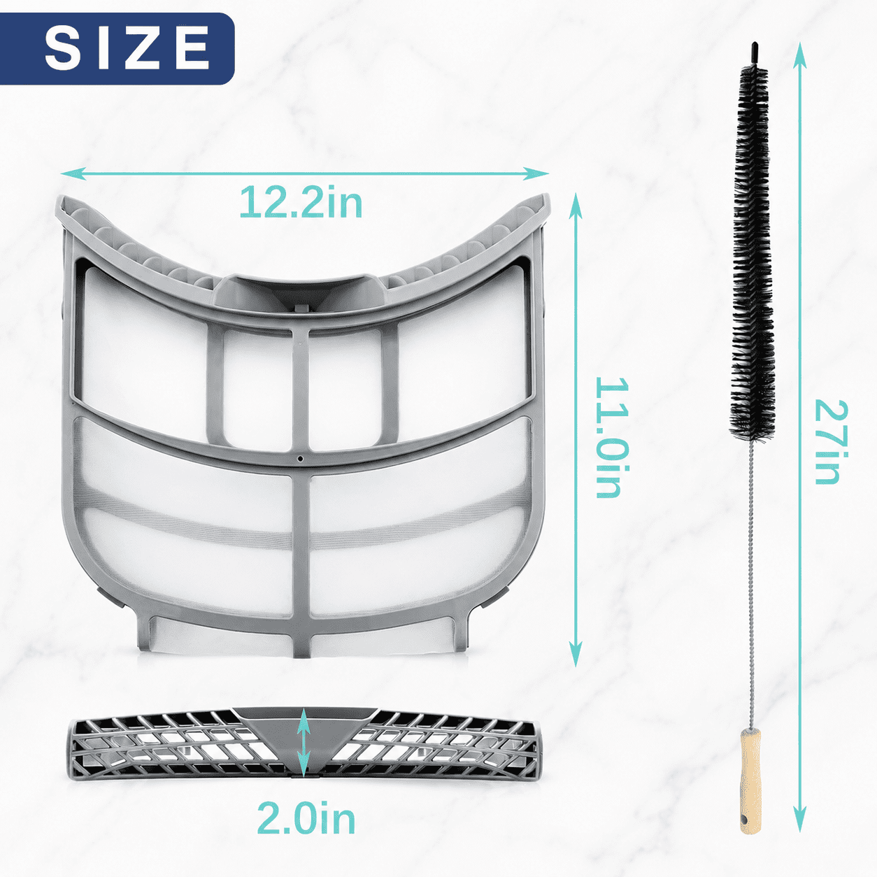 ADQ73373201 Dryer Lint Filter Replacement  for LG & Kenmore Dryers with Cleaning Brush, Fits Dlex9000v Dlex8000v Dlex5000w, Replaces PS7787727