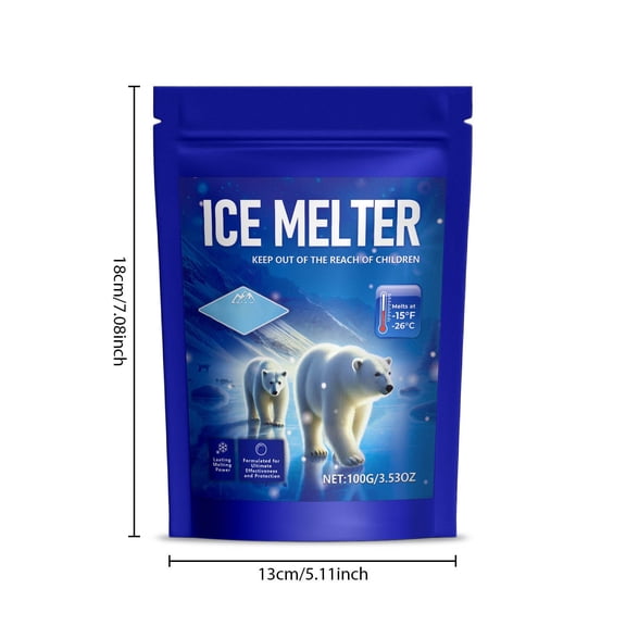 Ice Melter, Winter Snow and Ice Cleaning, Deicing and Snow Melting Concrete, Low Temperature Snow Melting Agent, 3.5oz