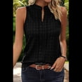 thumbnail image 4 of Top Sin Mangas con Cuello en V de Color Liso para Mujer, Negro, Talla XL, 4 of 8