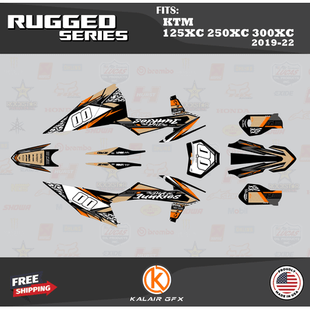 Kalair GFX Graphics Kit for KTM Enduro 2-Stroke 125 XC 250 XC and 300 XC (2019-2022) Rugged Series