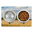 thumbnail image 1 of Kansas Pet Mat for Food and Water, Pastoral Photo of Cottage Front of Trees in a Wheat Field Countryside, Non-Slip Rubber Mat for Dogs and Cats, 18" X 12", by Ambesonne, 1 of 2