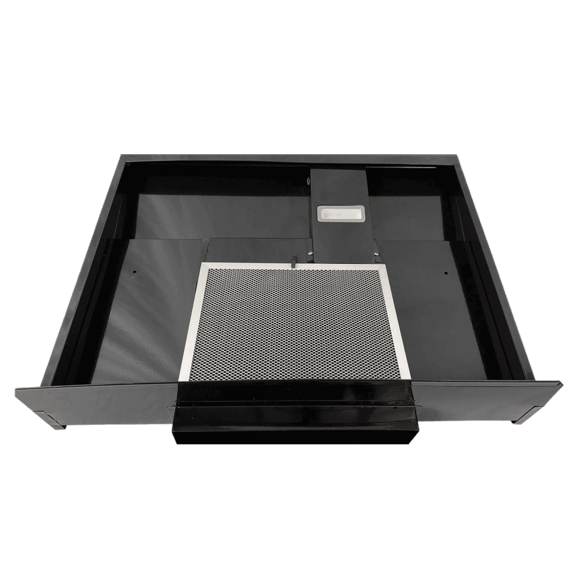 Furrion LLC Stove Vent Hood CXW-30-CZ02 Greystone; 22 Inch Width; 12 Volt DC; Super Slim Vented; Black With Stainless Front; Plastic Blade; Mechanical Switch; 2 Speeds