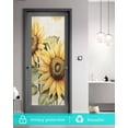 thumbnail image 5 of Window Privacy Film Sunflower Blossom Stained Glass Window Film Decorative Sun Block Window Cover Spring Summer Retro Botanical Floral Window Clings Static Adhesive Sticker for Bathroom 19.6"x39.3", 5 of 7