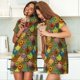 thumbnail image 4 of Balery Colorful Circle Camisón de manga corta con cuello redondo para mujer, cómodo y elegante., 4 of 6