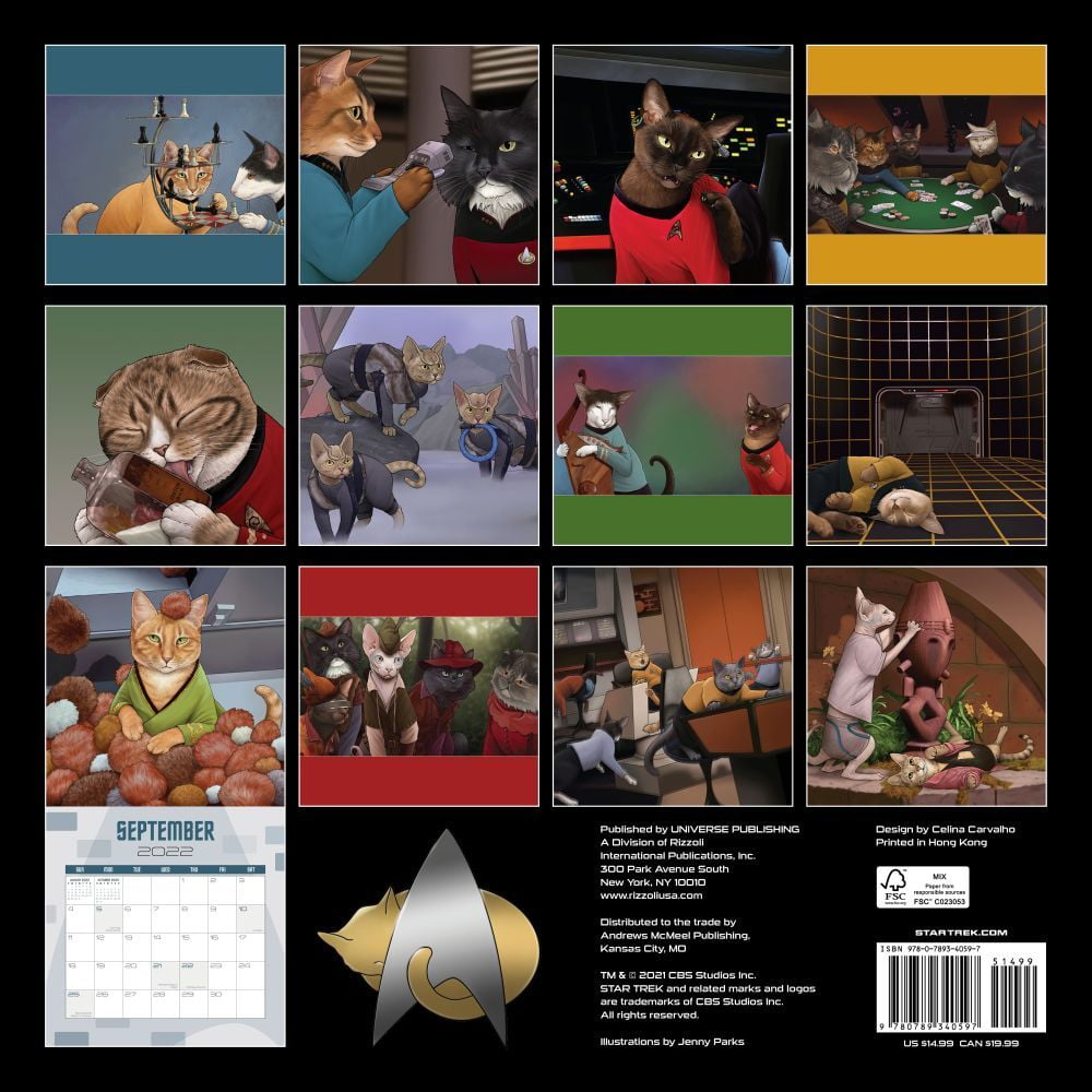 Star Trek: Cats of the U.S.S. Enterprise 2022 Wall Calendar (Calendar) -  Walmart.com