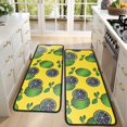 thumbnail image 4 of Kitchen Rugs Sets Of 2,Green Lime Slices Yellow Pattern Anti Fatigue Kitchen Mat Rugs Non Slip Washable,Decorative Kitchen Floor Mats for Kitchen,Sink,Laundry,17"x47"+17"x47", 4 of 5