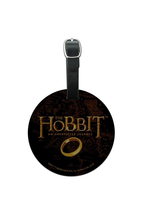 The Hobbit An Unexpected Journey Logo Round Leather Luggage Card Suitcase Carry-On ID Tag