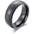 thumbnail image 1 of GHSDFBB DABAXI 8mm Men's Stainless Steel Black Wisdom Heart Sutra Rings Folk-Custom Buddhism Matte Texture Ring, 1 of 6