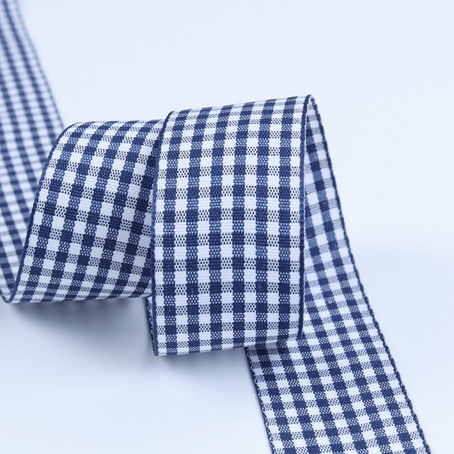 6mm Wide Lattice Plaid Ribbons Bow Ribbon Gift Wrapping Polyester Ribbon Handmade DIY Accessories,50 Yards Color 10