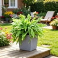 thumbnail image 5 of Medium-Sized Squares Plastic Planter With Faux Rattan Texture And Selfs-Watering Pot For Home Decor Green Plants And s, 5 of 6