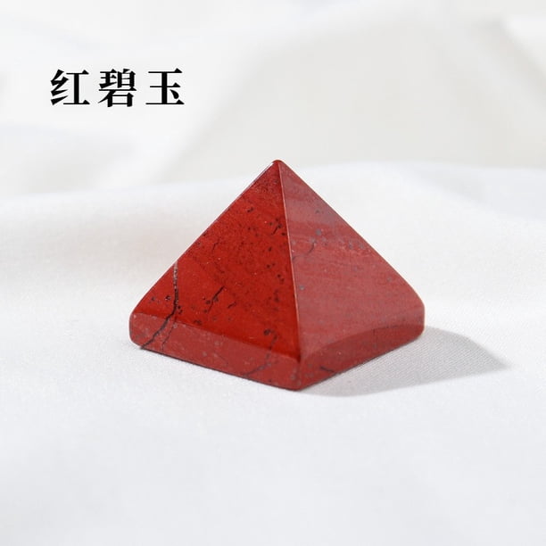 Xiao Hua 2 piezas de pirámide de piedra de cristal natural roja, torre Feng Shui, adorno de siete estrellas para escritorio, adorno decorativo de piedra de cristal de 2 cm.