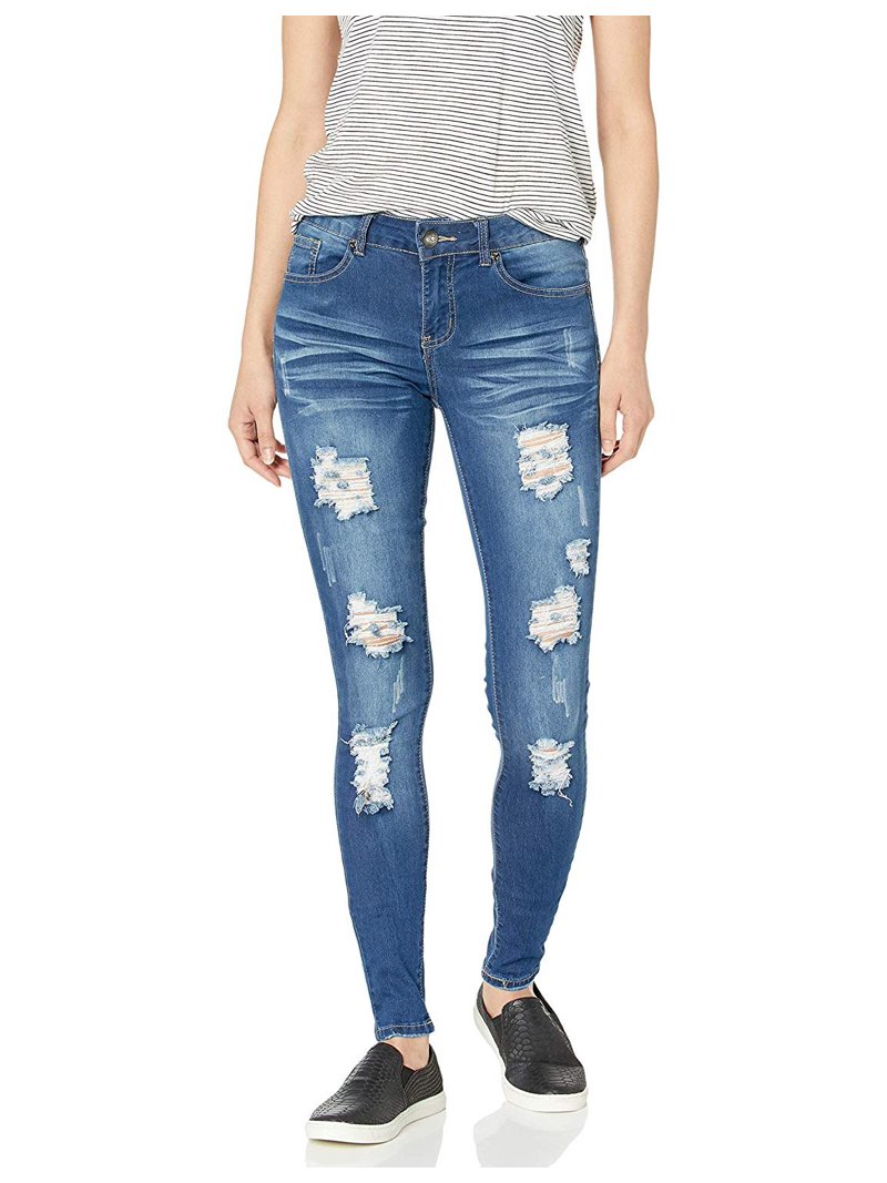 Cute Ripped Jeans for Teen Girls Distressed Washed Skinny Cropped