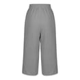 thumbnail image 7 of KyCheLot Women's Casual Capri Pants Elastic Waist Solid Color Drawstring Loose Cropped Pants with Pockets, 7 of 7