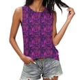 thumbnail image 2 of ITSAME Tank Tops for Women Round Neck Fashion Print Sleeveless Shirts Summer Breathable Comfort Tops Purple Size L, 2 of 6