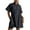 Black, variant on hotojiny Dresses for Women Summer Lightweight Zip up Collared Workout Tunic Mini Dress Solid Flowy A-Line T Shirt Dresses