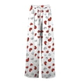 thumbnail image 4 of Endives Women's Wide Leg Pants Heart Print Casual Loose Baggy Pants With Pockets Lounge Pants, 4 of 6