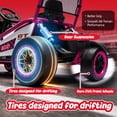 thumbnail image 3 of Track Seven 24V Electric Go Kart for Kids, Drift Crazy Cart with 400W Motors, Max 7 Mph, Protective Roll Cage, Metal Frame, 5-Point Harness, Bluetooth, 24V Ride on Toy Car Kart for Kids Aged 6+, Pink, 3 of 8