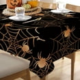 thumbnail image 4 of Halloween Spider Web Rectangle Tablecloth 60 x 84 Inch, Funny Decorative Table Cloth Black Dining Table Cover, Fall Holiday Dinner Party Picnic Decoration, 4 of 5
