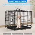 thumbnail image 3 of Dog Crate For Small Dogs 18 Inch Folding Metal Wire Pet Cage Single Door W/divider Panel Indoor Outdoor Kennel Leak-proof Plastic Tray Black, 3 of 7