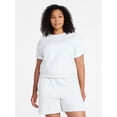 thumbnail image 2 of Time and Tru Women's Boxy Sweatshirt with Short Sleeves, Size XS-XXXL, 2 of 6