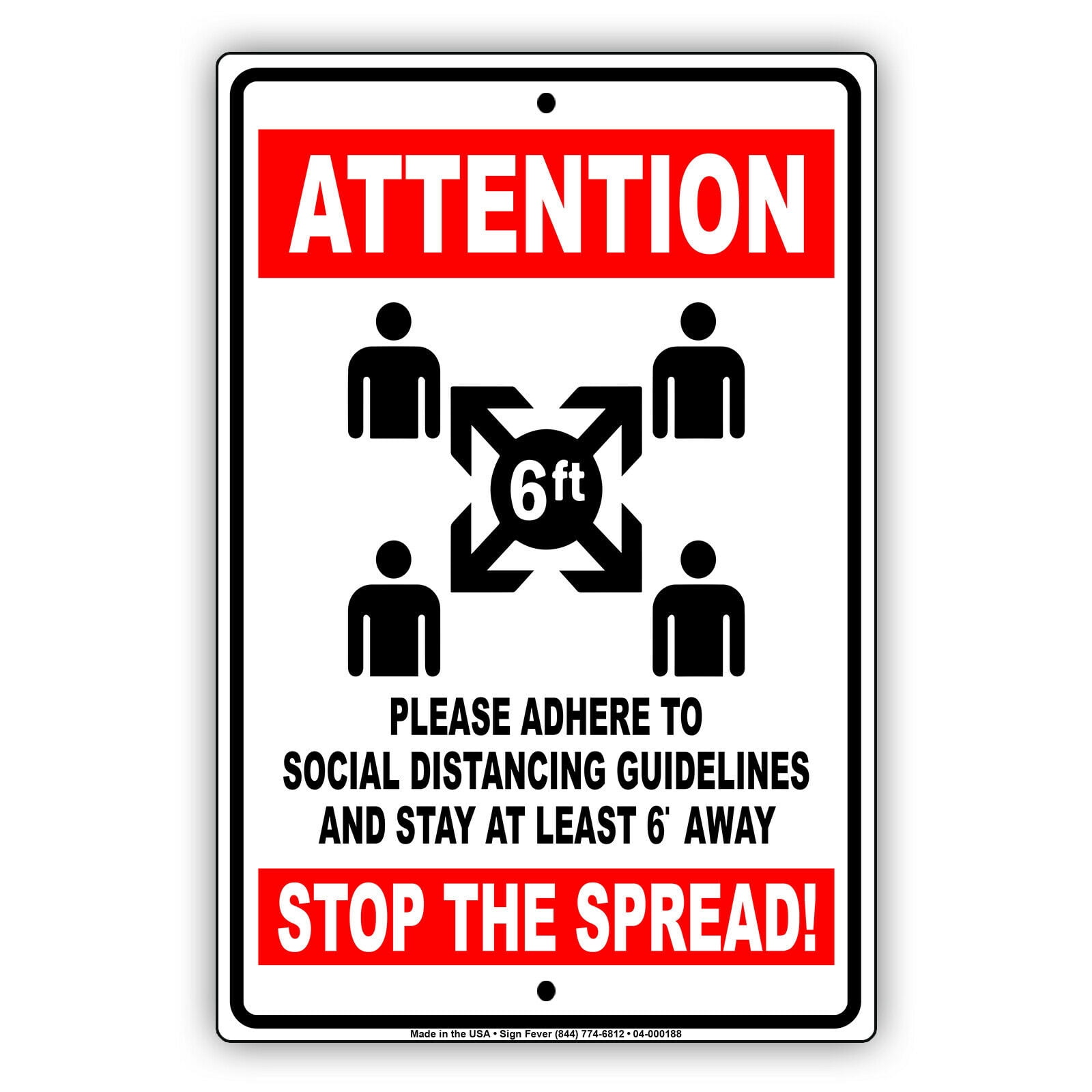 Attention Practice Social Distancing And Stay At Least 6 ft Health and ...