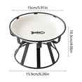 thumbnail image 3 of Ceramic Raised Pet Bowl with Non Slip Stand, Food and Water Bowl for Cats and Small to Medium Dogs, White, 6.26 Inch, 3 of 6