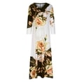 thumbnail image 4 of Qiopertar Robe Décontractée d'Été pour Femmes, Mode Imprimée, Boutons, Manches Longues, Col en V, Chandail, Liquidation à Moins de 5$, Offres d'Accès Anticipé, 4 of 6