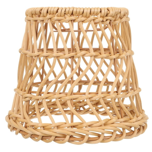 HOMEMAXS Khaki Woven Lampshade in Rattan and Metal for Elegant Home Decoration and Atmosphere  Size 12.5 Inches
