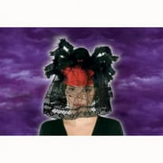 Black And Red Spider Hat With Veil Sexy Spooky Halloween Costume Accessory