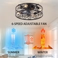 thumbnail image 2 of GCGAFUL 18.1" Caged Ceiling Fan with Light and Remote, Farmhouse Flush Mount Ceiling Fan Light with 6 Speeds, Reversible, for Living Room Bedroom, 2 of 8